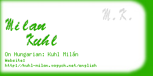 milan kuhl business card