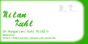 milan kuhl business card